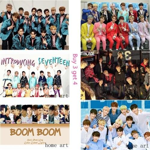 Seventeen Korean band Posters Wallpaper Decoration Good Quality Prints White Coated Paper