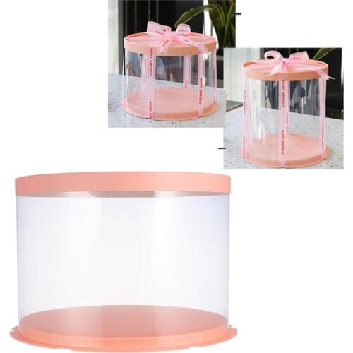 Transparent Round Cake Box Dessert Packaging Boxes Dustproof Storage Box Organizer Birthday Wedding Party Gift Cajas De Regalo