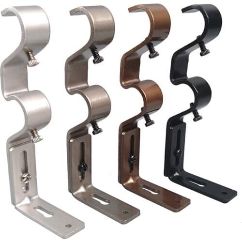 Adjustable Curtain Rod Wall Bracket Holders Fit Rods Max 5/8" Front 3/4" Back