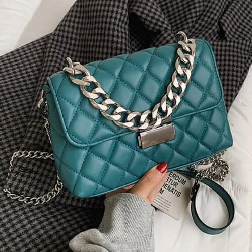 Luxury Silver Chain Crossbody Bag 2021 New Designer Shoulder bags High Quality PU Leather Totes Chain Women Handbag