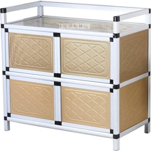 Multifunctional Simple Assembly Buffet Cupboard Kitchen Furniture Side Table Storage Cabinet Home Aluminum Alloy Sideboard