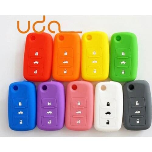 Silicone Rubber Key Case Cover Shell Protector Holder For VW Passat Lavida Polo Bora Golf Jetta Tiguan 3 Button Remote key