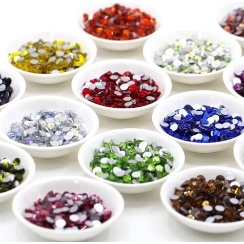 Mix Size Rhinestone Flatback Glass Crystal Applications For Nail Non Hot Fix Rhinestone 3D Glass Diamond Decoration DIY SS3-SS30