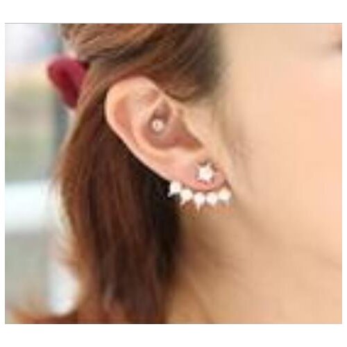 In the marketing of Korea cute girl pentagram earrings exquisite fashion jewelry wholesale imitation pearl simulation