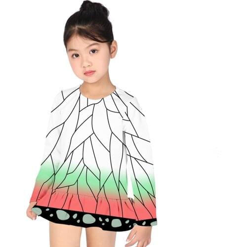 2020 Spring Demon Slayer Dress Childrens Long Sleeve Sweater A-line Skirt Girl Skirt Women Dress