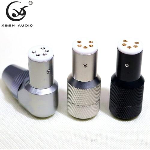 XSSH audio Copper Brass Gold Plated 5 pin Female Enthusiast XLR DIN Record Gramophone phono tonearm Terminal Connector Plug