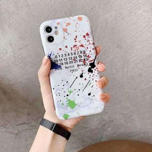 Funny Fashion Cool Cartoon Splash ink Numbers Case For iPhone 12 11 Mini Pro X XR XS MAX 8 7 Plus SE Cover Silicone Fundas Coque