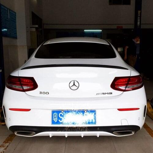 For W205 Carbon Fiber Rear Spoiler Wing C Class 2 doors Sedan 2015 + C180 C200 C250 C300 C450 C43 C63