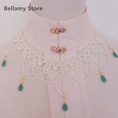 Ancient style Hanfu Tang style pearl bun forehead pearl necklace 2