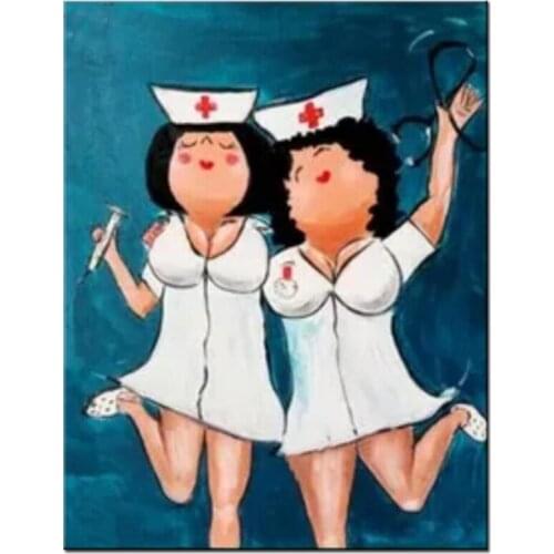 Fat lady cartoon women Full square round 5D Diy Diamond Painting kits mosaic diamond embroidery wedding decorationZP-1869