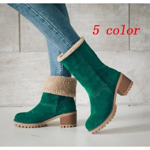 Womens Shoes Snow Boots Ladies Winter Shoes Fashion Flock Warm Boots Boots Short Bootie Slip-On Outside Shoes Botas