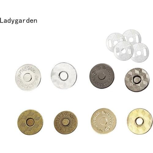 100Sets Magnetic Buttons Silver Snap Fasteners Clasps Buttons Suction Buckle for DIY Handbag Wallet Backpack Sewing Accessories