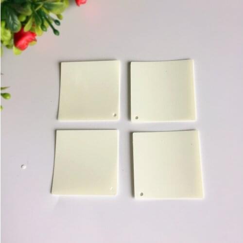 100pcs 30*30mm Ivory Beige Flat Square Sequins For Crafts Sewing Accessories With 1 Side Hole Confetti