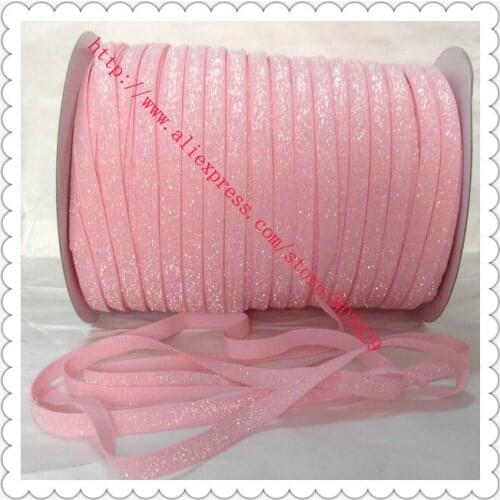 3/8" Frosted Glitter Ribbon Sparkle Ribbon Frosted Lt. Pink Metallic Ribbon