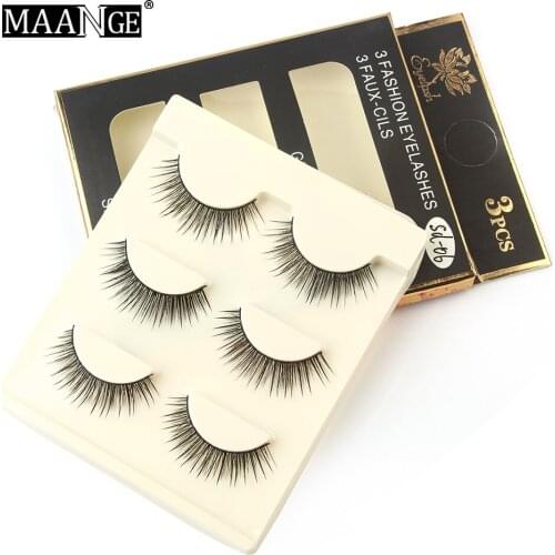3 Pairs New Fashion natural false eyelashes Mink 3D Lashes professional Handmade Soft Extension Eyelashes Makeup Extension Tools