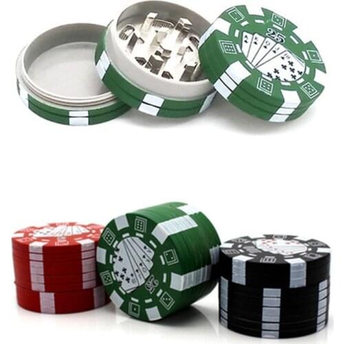 3-layer Poker Chip Style Spice Weed Cutter Tobacco Grinder Herb Cutter Cigarette Accessories Gadget Tool