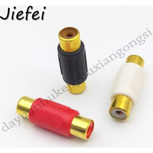 30pcs 3 color Gold plated RCA Connector Plug Adapters RCA Female to RCA Female ( Female to Female ) Connector