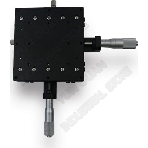 125*125mm XY Axis 5" Trimming Station Manual Displacement Platform Cross Roller Guide Way Linear Stage Sliding Table LY125-C
