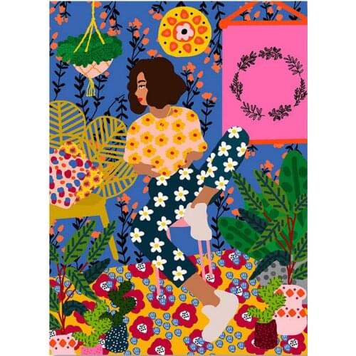 7style Choose Fashion Summer Girl Abstract Garden Art Film Print Silk Poster Home Wall Decor 24x36inch