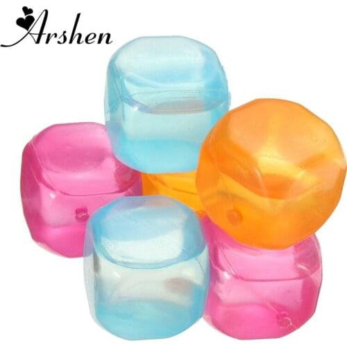 Arshen 12 pcs/Set Ice Cubes Food-grade Plastic Fruit Shaped Reusable Plastic Multicolour Cool Cold Drinkware Bar Barbecue Party