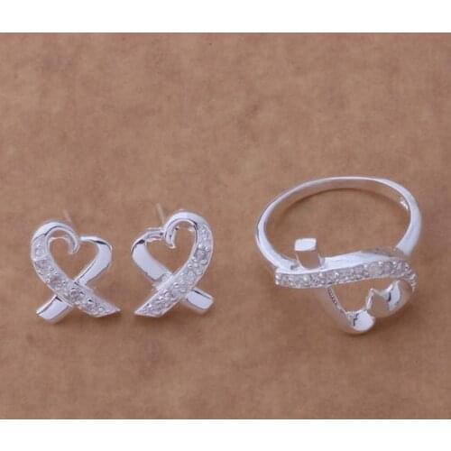 AS165 Engagement Hot 925 Jewelry Popular Jewelry Sets Fashion Jewellery Free Shipping Earring 150 + Ring 238