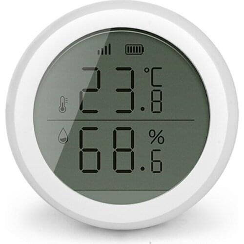 Smart Home Wifi Wireless Temperature Heat Detector Smart Control Application Home Temperature Humidity Sensor With LCD Screen