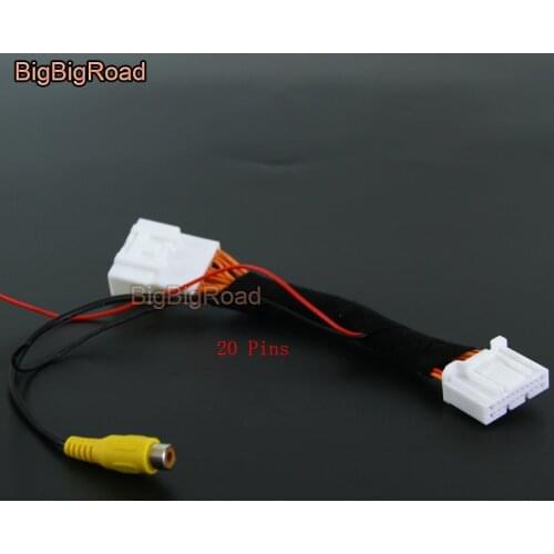 BigBigRoad Car Rear View Camera 20 Pins RCA Adapter Connector Cable For Mazda 6 Mazda6 Atenza Hatchback Wagon 2015 2016 2017