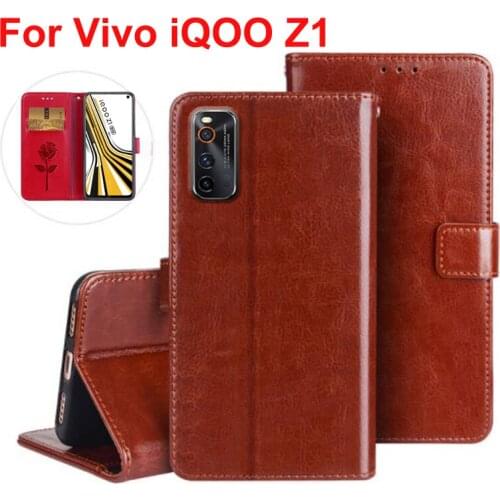 Phone Flip Case For Vivo iQOO Z1 5G Cover Leather PU Wallet Capa For iQOO Z1 V1986A Stand Case Fashion Phone Protective Shell