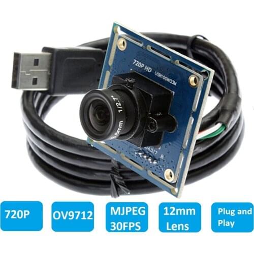 ELP OV9712 Sensor 1.0Megapixel12mm lens HD CMOS Mini Camera Board USB Webcam HD Android Module Camera USB 2.0 ELP-USB100W03M-L12