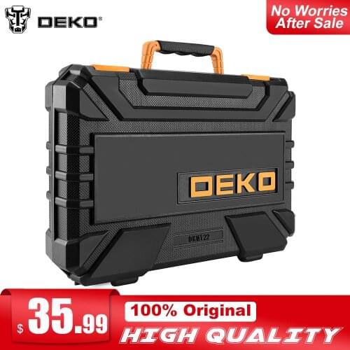 DEKO 22 Pcs Professional Car Repair Tool Set Auto Ratchet Spanner Screwdriver Socket Mechanics Tools Kit W/ Blow-Molding Box