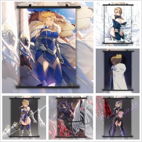 Fate Grand Order Saber Lancer Artoria Pendragon Alter Anime manga wall Poster Scroll