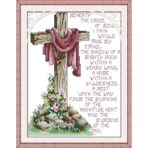 Resurrection Christian cross DIY Needlework Handmade Cross Stitch Set Embroidery Printed Jesus Christ Cross-Stitching Home Decor