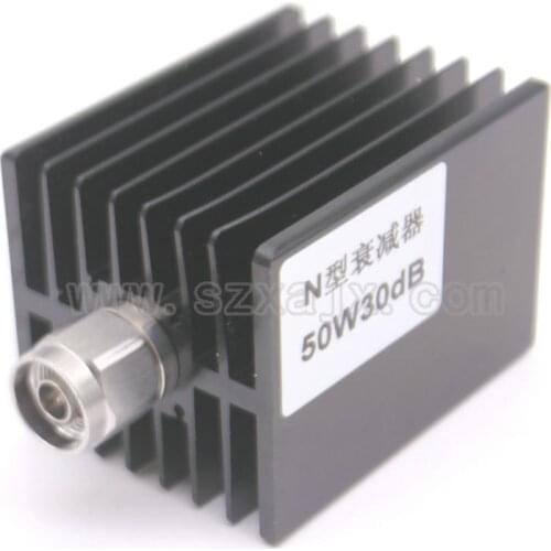 JX High power RF attenuator N male to N female 50W DC-3G-XDB(X:30DB) Heat sinks Fast shipping