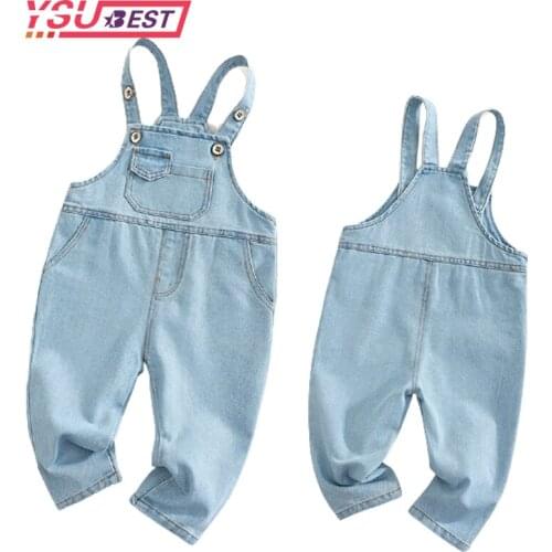 Baby Boy Solid Denim Overalls Child Jean Bib Pants Infant Jumpsuit Autumn Girls Outfits Jeans Childrens Clothing Kids Overalls