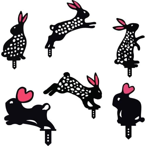 Rabbit Garden Sculpture Bunny Acrylic Statue Stakes Lifelike Figurine Art Decorations for Indoor Outdoor Patio Law Yard Porch