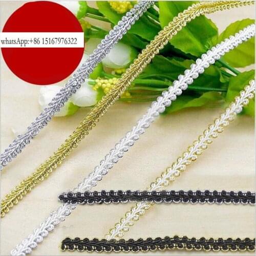 20 meters 0.8cm Curve Lace Sewing Lace Trim Gold Silver Centipede Braided Lace Ribbon DIY Clothes Accessories