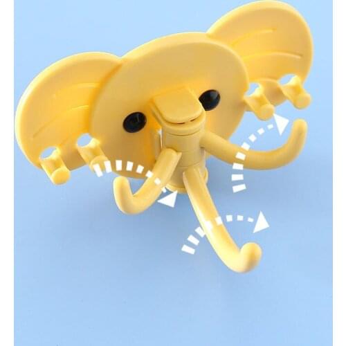 Elephant Hooks Wall Hanger Self Adhesive Hooks Three Hook Strong Viscose Seamless Hanger Bathroom Kitchen Housekeeper On Walll