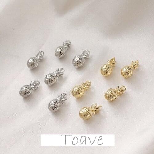 14K gold-clad mini exquisite glass pendant gold white Kdiy handmade necklace earrings accessories