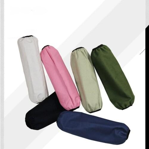 Oil-proof and stain-proof cotton sleeves solid color chef room labor insurance adult white work student office sleeves long