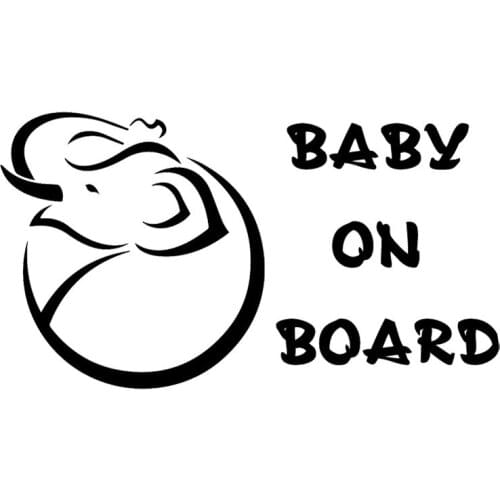 16.8X9.2CM BABY ON BOARD Creative Elephant Whole Body Car Sticker Window Bumper Decoration