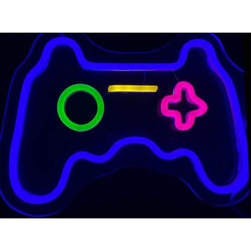 Neon Sign Light X-box Spaceship Shaped for Kids Bedroom Game Room Xmas Birthday Decoration Party Holiday Wedding Art Home Decora