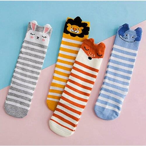 0-3Y baby socks knee high newborn cartoon cotton boy girl sock breathable soft sokken infant skarpetki children socks sokjes