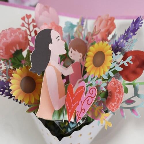 New Beautiful 3D Pops Up Mom Greeting Card Mothers Day and Birthday Thanks Greeting Card for Mom Mother SCI88