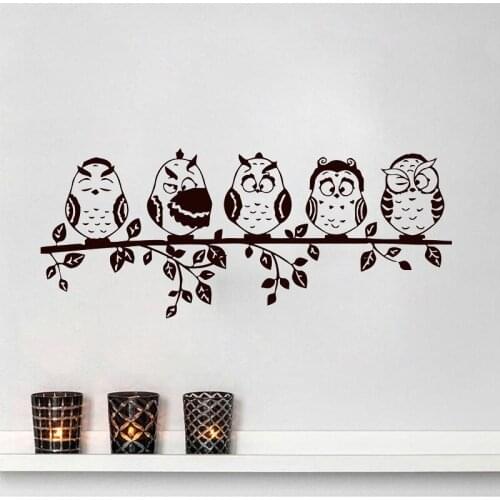 New Owl Bird Wall Sticker PVC Waterproof Living Room Decoration Kids Rooms Children Baby Nursery Rooms Home Decor