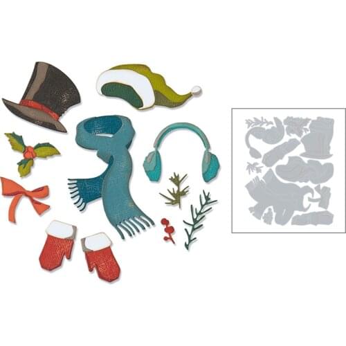 2020 New Christmas Metal Cutting Dies Hat Bow and Iris Leaves DIY Die Cut Scrapbooking For Crafts Card Making no Stamps Sets