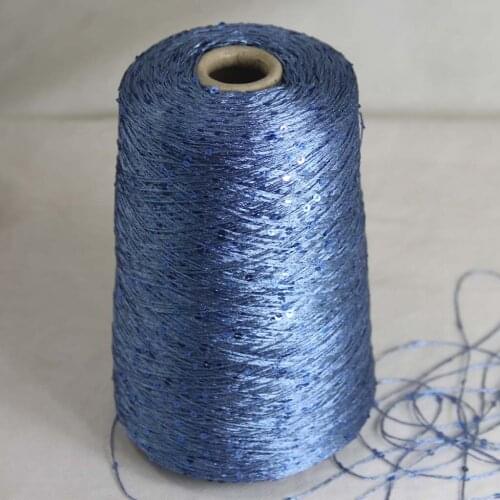 About Sales Pitch 5cm Diameter 3mm 500g Sequi Hand-Knitted C Rochet Handmade Yarn 920_15 Denim Blue