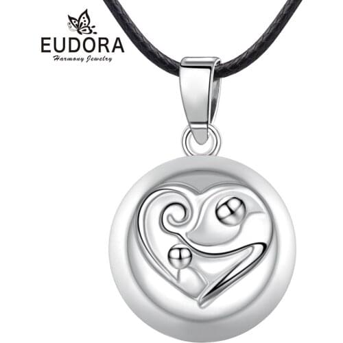 Eudora 20mm Angel caller Round Harmony bola ball Pendant Necklace Pregnancy Ball Jewelry Chime Bola Mothers Guardian angel Gift