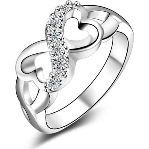 Send box creative 8 word crystal mosaic ring 925 fashion jewelry ebay quick sell hot # 34