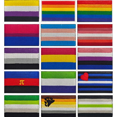 RAINBOW FLAG Velcros PATCHES PACE GAY LESBIAN PRIDE LBGT Gay Pride Transgender EMBROIDERED WORLD Patches badges
