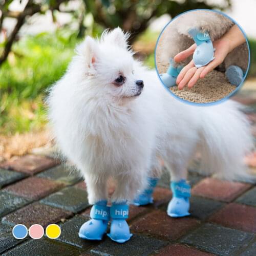 Silicone Cartoons Dog Rain Boots for Hiromi Cute Dolphin Shaped Dog Shoes for Small Dogs summer Pet Products for Teddy Bichon